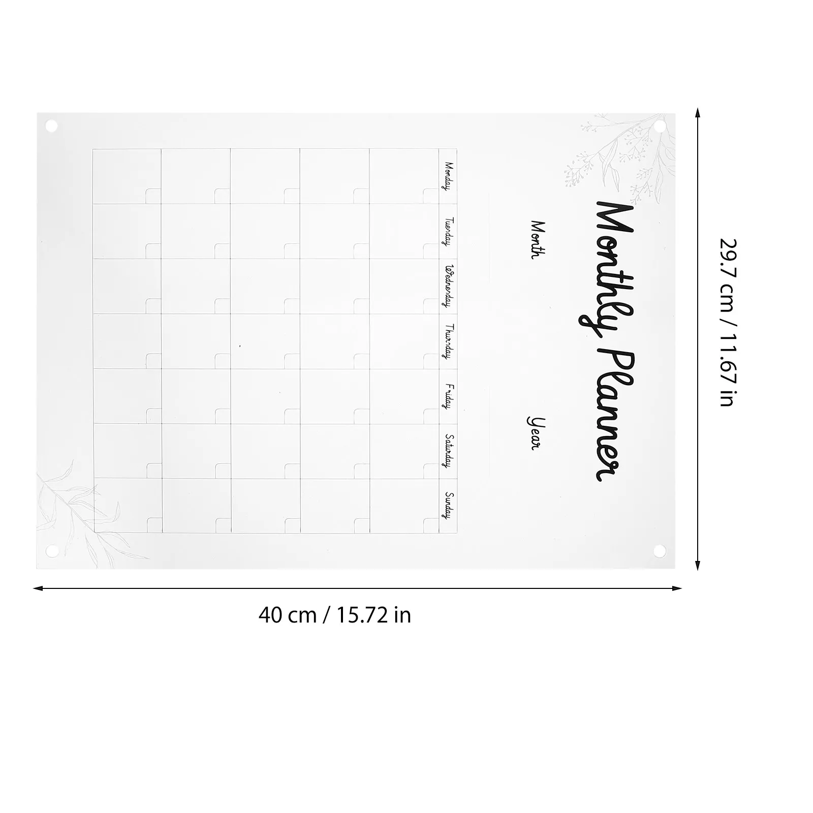 1Set Transparent Acrylic Hanging Board Sign Wall Mounted Erasable Message Board for Door Cafe Store Home Decoration Planning