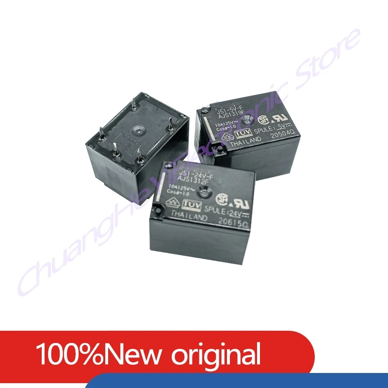 

5PCS Original New JS1-5V-F JS1-12V-F JS1-24V-F AJS1319F AJS1311F AJS1312F 10A 5PIN Power Relay Replaceable G5LA-14 5V 12V 24VDC