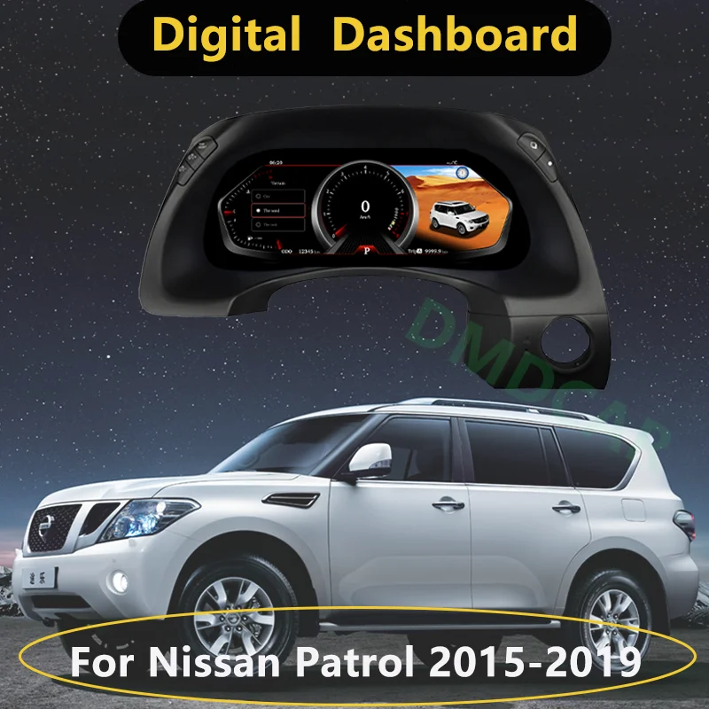 Car LCD Digital Dashboard Panel Virtual Cockpit Speedometer Instrument Cluster Display  For Nissan Patrol 2015 2016 2017-2019