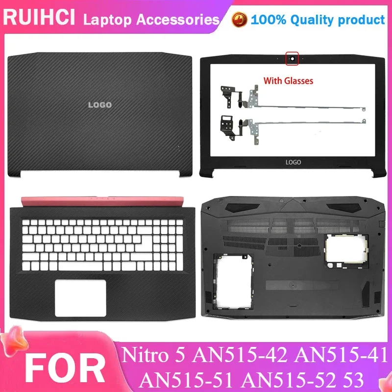 

NEW Laptop Cover For Acer Nitro 5 AN515-42 AN515-41 AN515-51 AN515-52 53 N17C1 LCD Back Cover Front Bezel Hinges Screen Case