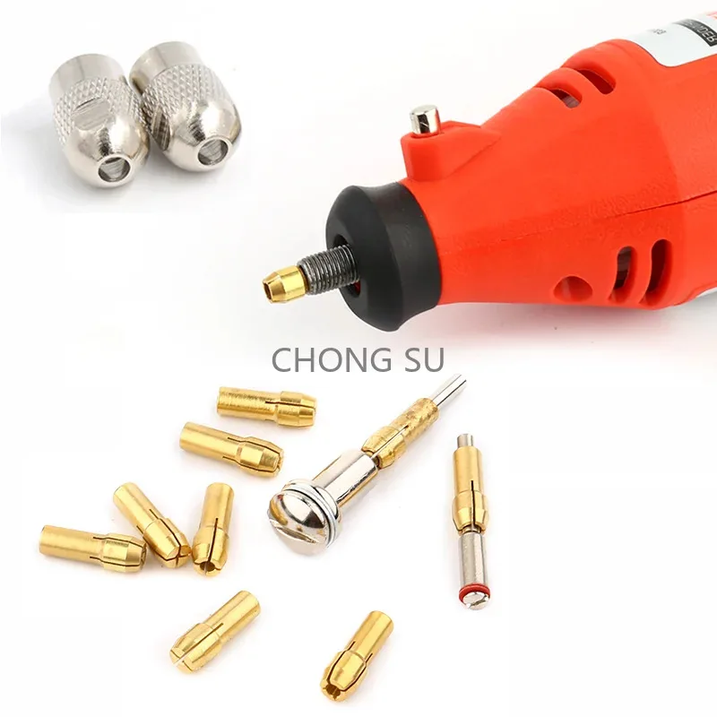 2-11pcs Mini Drill Brass Collet Chuck Shank for Dremel Rotary Tools Dia 4.2/4.3/4.8mm M7/M8*0.75mm Nut Accessories Set 0.5-3.2mm view 3