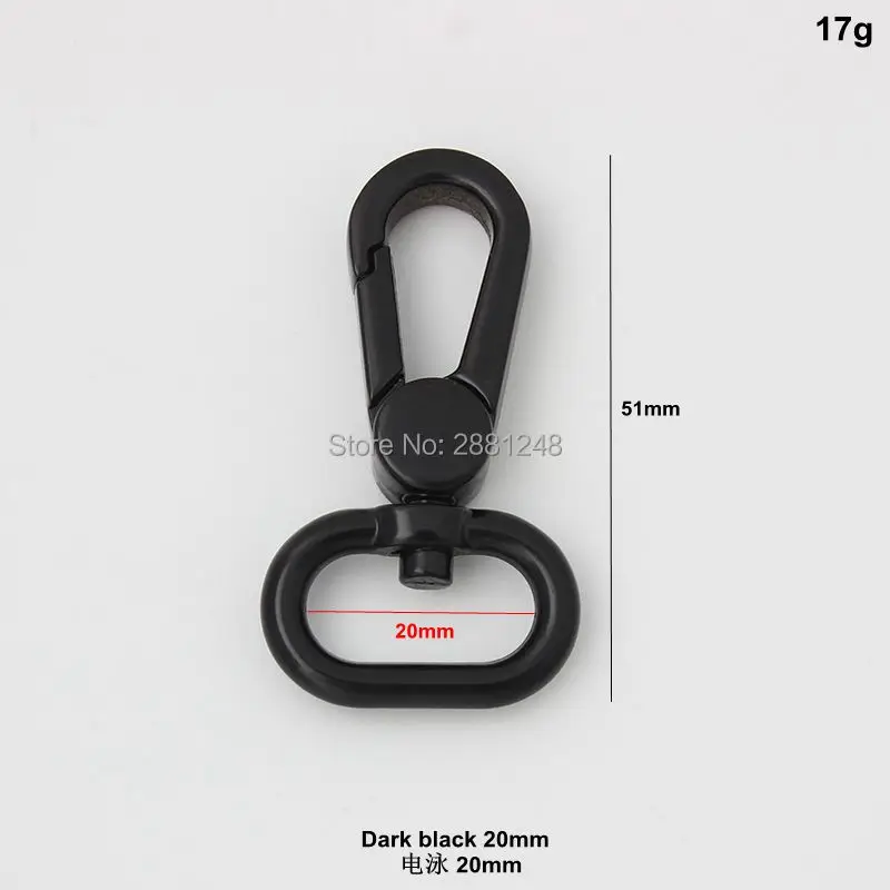 10-30-100pcs dark black 11mm 13 15mm 20mm trigger snap hook metal trigger snap hook swivel clasp hooks hardware handbags purses