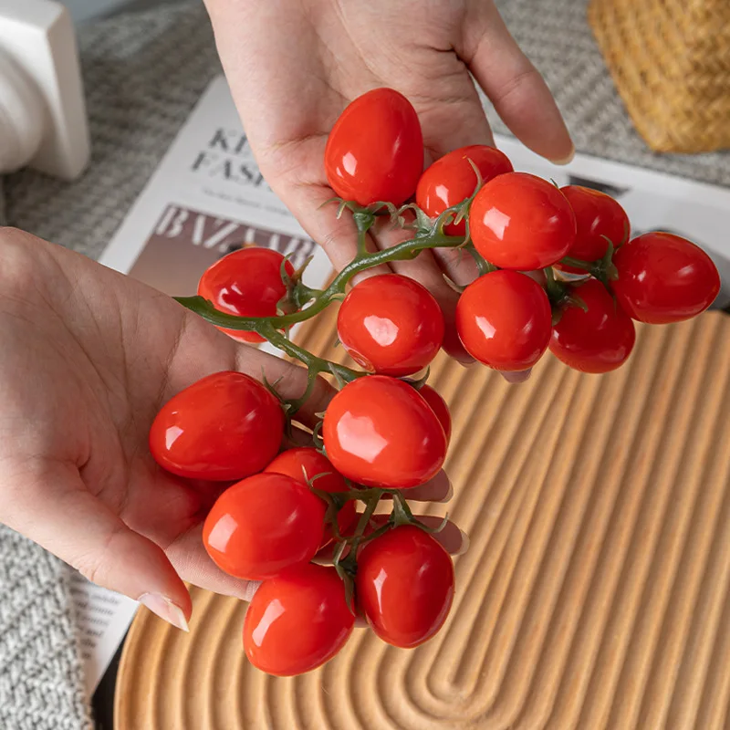 Lebensechte Kirschtomaten, künstliche Früchte für Zuhause, Hochzeitsdekoration, künstliche Früchte, Picknick, Lebensmittel, Fotografie-Requisiten, Küchenszene-Layout – Detail 3