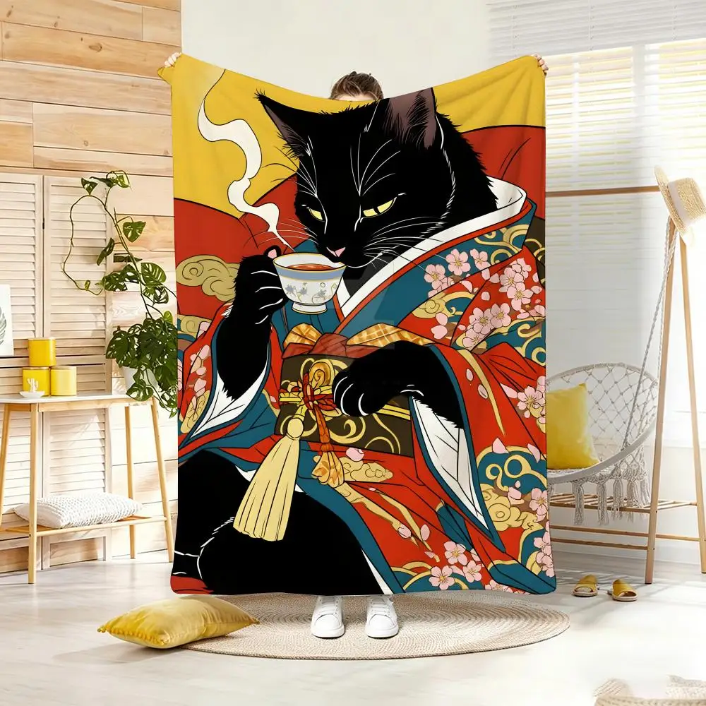 Ukiyo-e Utagawa Kuniyoshi Throw Lightweight  Flannel Blanket Soft Skin-friendly for Summer Cooling