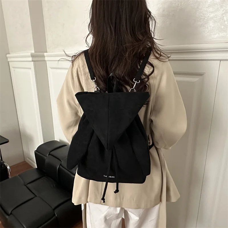 Simple Angel Wings Drawstring Backpack, High Appearance Hoodie Hat Bag Daily Portable Bag