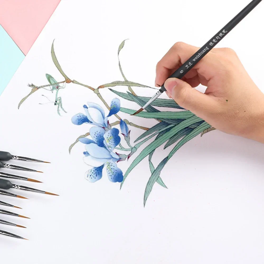 Miniature Hook Pen Watercolor Soft Hair Oil Painting Brushes Set for Hand Painting Gouache Acrylic Art