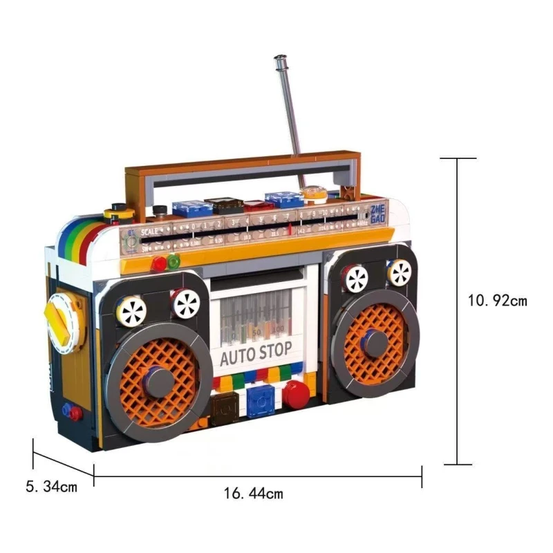 554PCS Color Radio Model Building Blocks Retro Small Home Appliances Assembly Bricks Kids DIY Toys Gifts Home Decoration