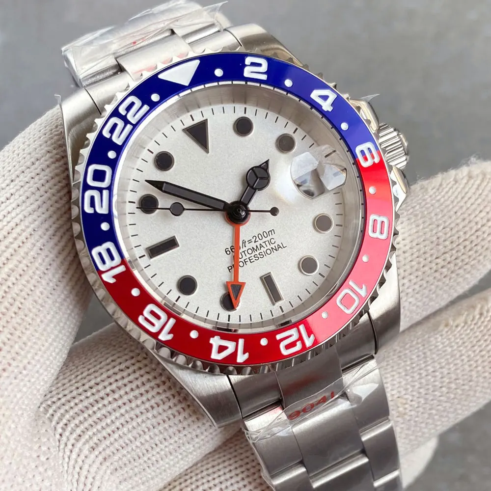 

Tandorio New Red Blue GMT Bezel Dive Watch Sapphire Glass 200m Waterproof Classic Business NH34 GMT Automatic Mechanical Watch