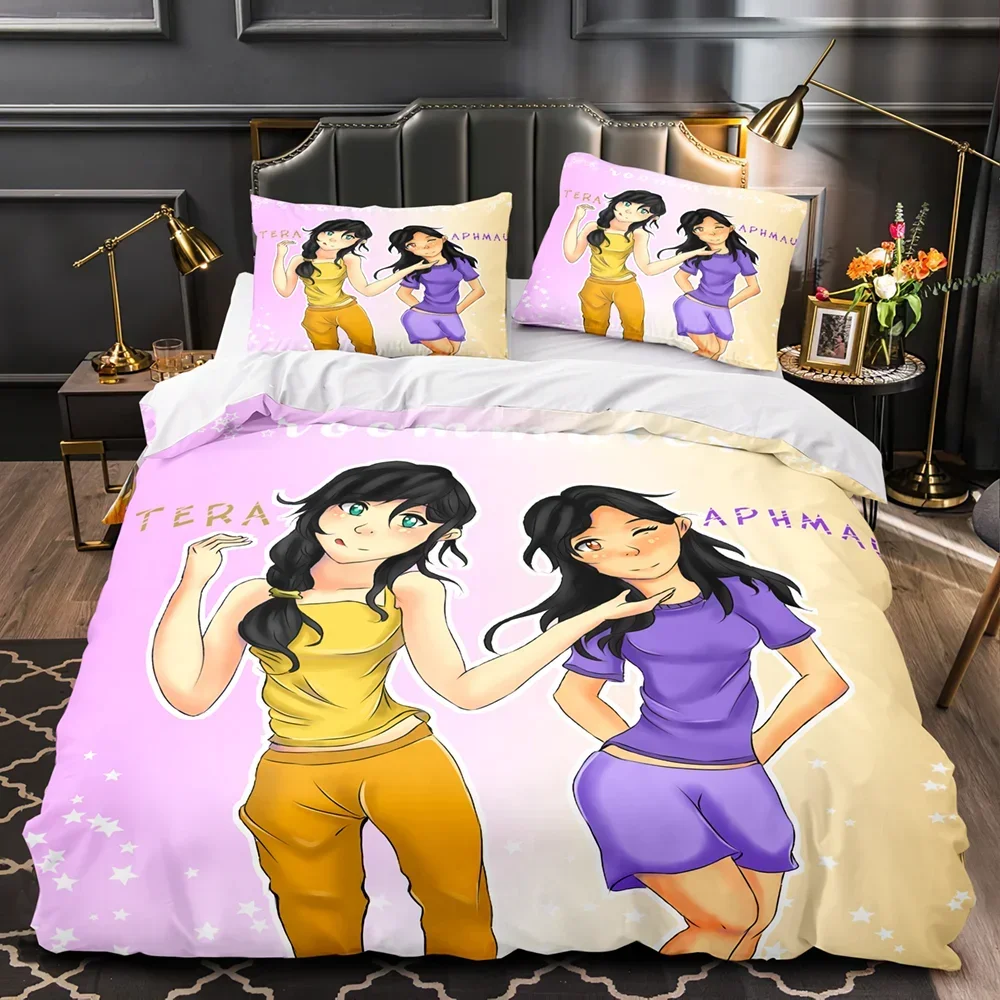 APHMAU Bedding Set Single Twin Full Queen King Size Kawaii Aphmau Bed Set Aldult Kid Bedroom Duvetcover Sets 3D Print Anime Bed