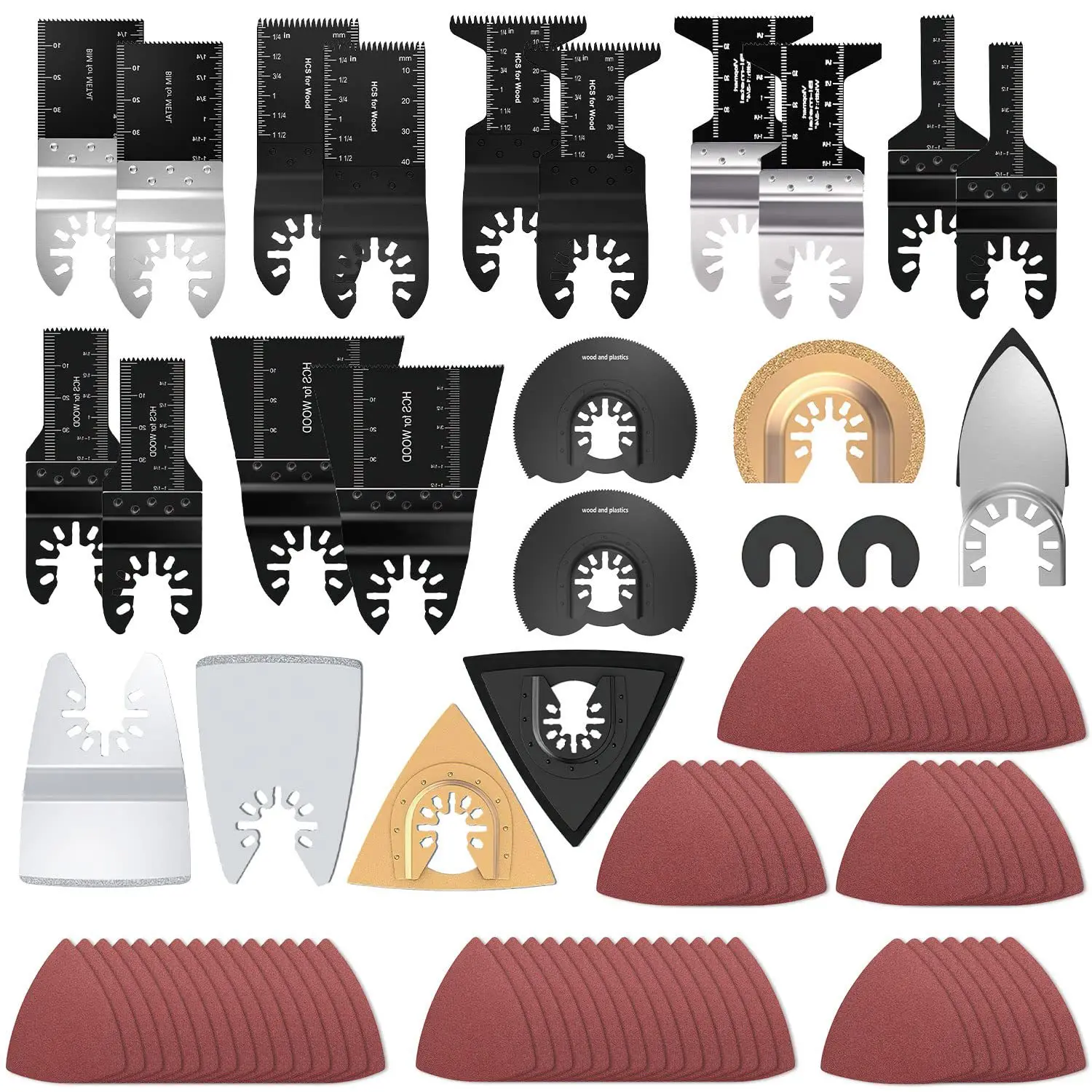 

84Pcs Professional Oscillating Saw Blades Kit,Multitool Accessories for Wood Metal Cutting,Suitable for Dewalt,Makita,Bosch
