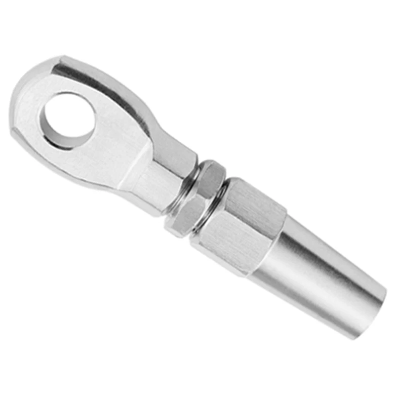 2 pçs grau marinho 316 aço inoxidável swageless olho terminal fio cabo corda diy montagem aparelhamento kit balaustrada