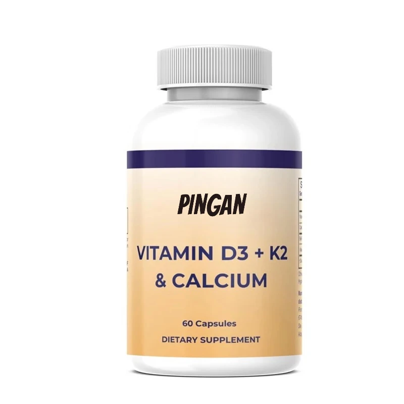 Vitamin D3 5000 IU, K2 100 Mcg, and Calcium 210 Mg Supplement To Support Bone Health and Muscular Function. 60 Capsules.