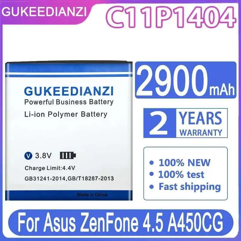 

Lightweight Environmentally Friendly 2900Mah C11P1404 Square Version For Asus Zenfone 4.5 Zenfone4.5 A450CG Mobile Phone Battery