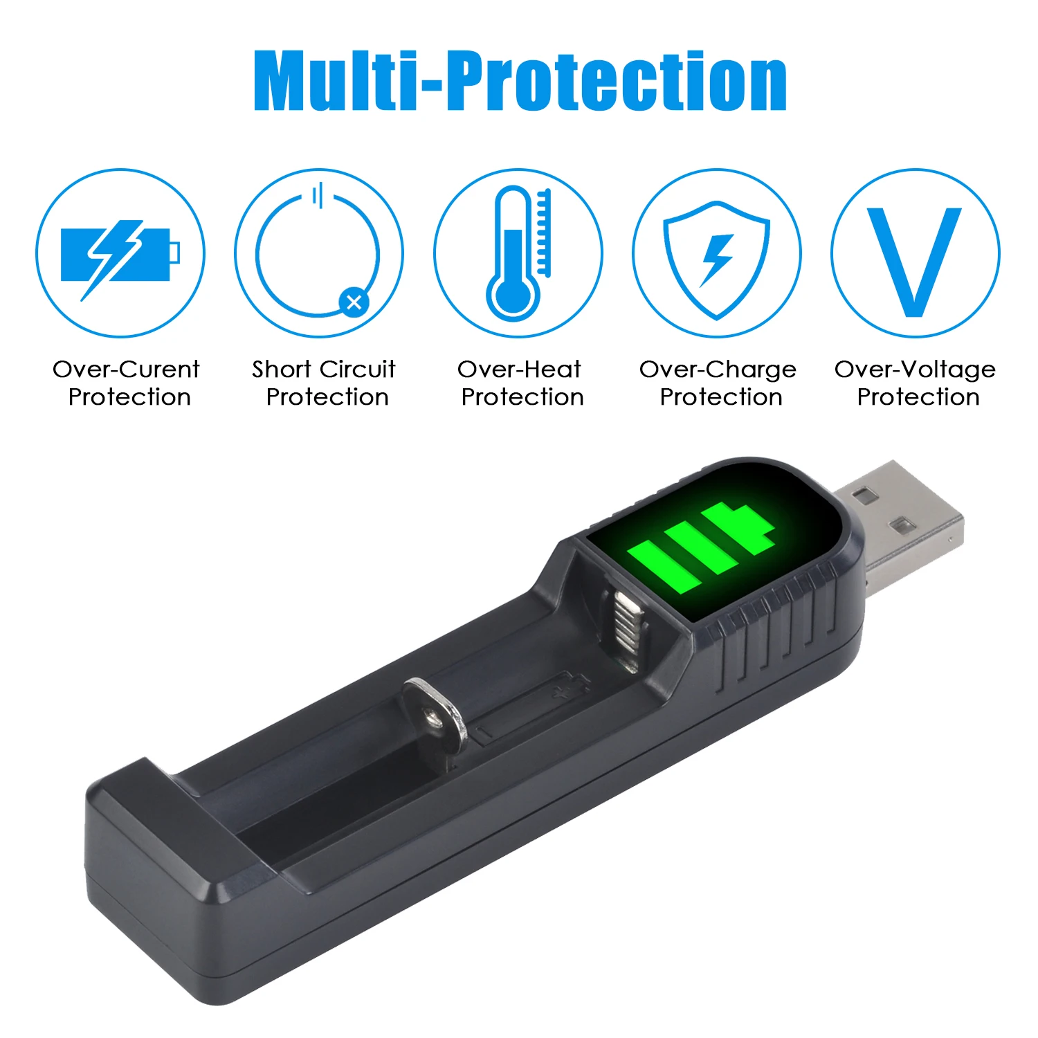 USB-Universalladegerät für AA, AAA, AAAA, N-Batterie, Ni-Mh-Akku