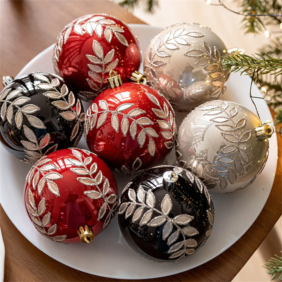 

New Product: 8cm Boxed Christmas Ball, Hand-painted Ball, Hanging Ball Decoration, Handmade Pearlescent WillowLeaf Ball
