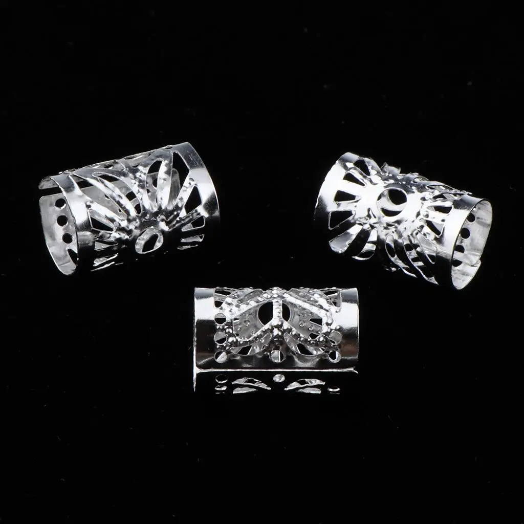 Dread Beads for Hair Aluminum Braid Hair Cuffs Pony Beads Bulk Set for Hairstyle Accessories and Twisted Braids