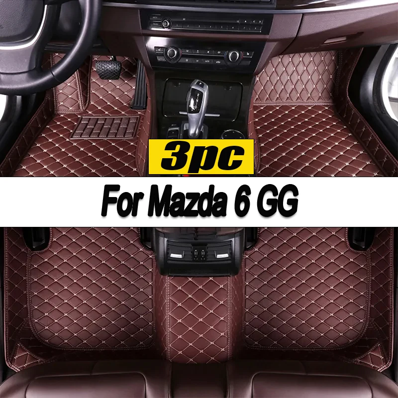 

Custom Auto Luxury Leather Car Floor Mat For Mazda 6 GG 2003 2004 2005 2006 2007 Car Mat Full Set Women Waterproof Accessories