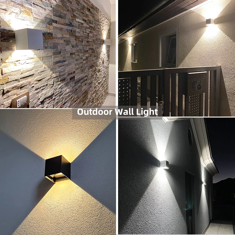 Outdoor LED Wall Lamp 6/12W Waterproof IP65 Interior Wall Light Garden Lights Aluminum Living Room Bedroom Porch Street Lighting