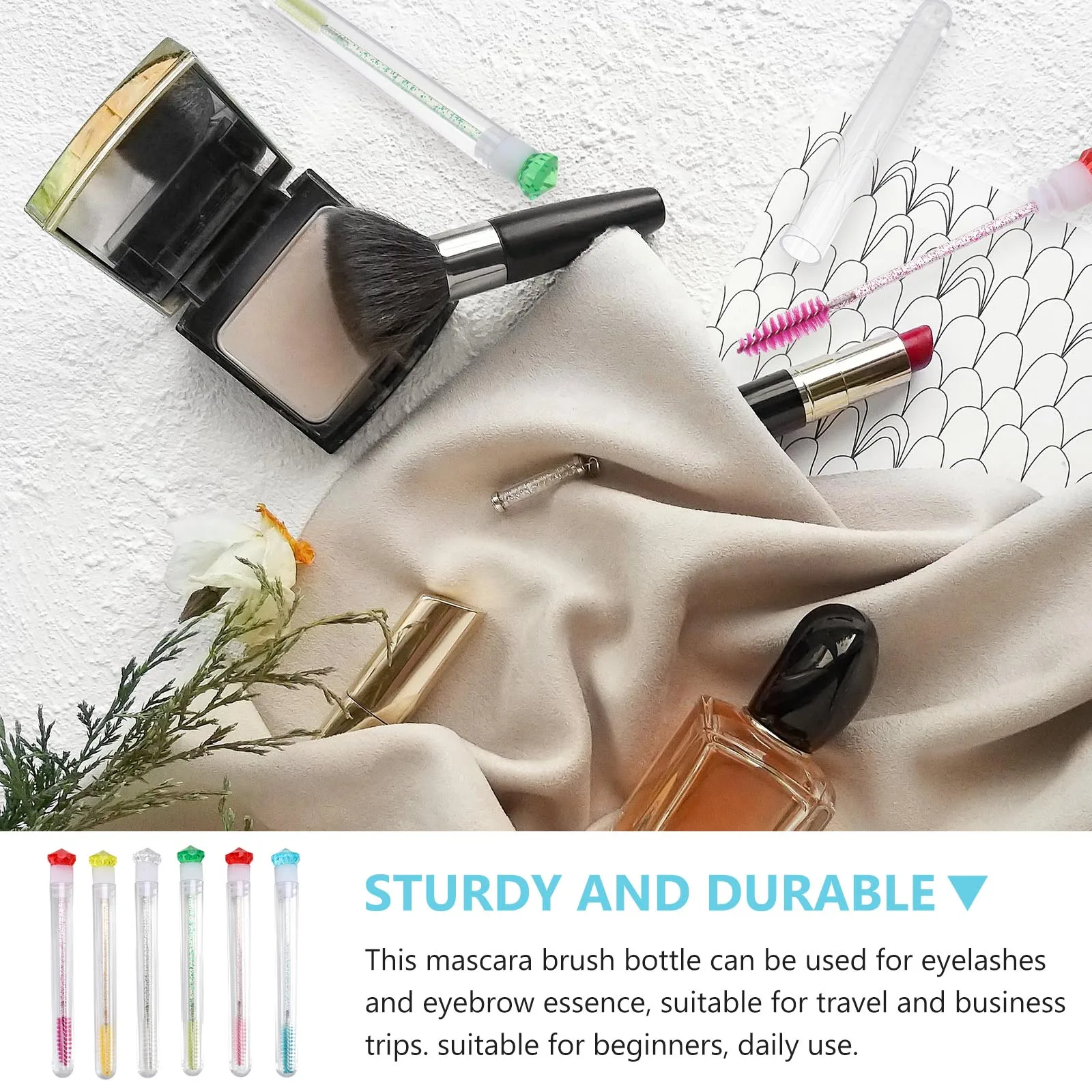 

12pcs Brush Replacement Mascara Wand Spiral Beauty Eyelash Applicator Portable Makeup Brush Wands Plastic Fiber Eyelash Tube