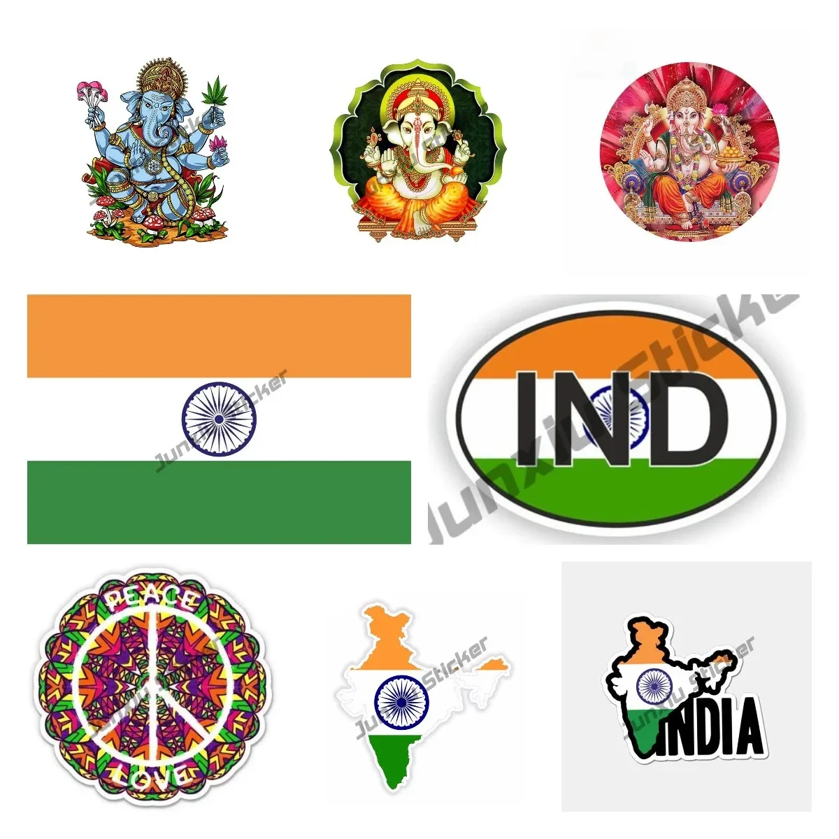 Creative India Stickers India Flag Decal India Map Sticker Indian Buddhist Elephant Decal Mandala Stickers on The Car Sigh