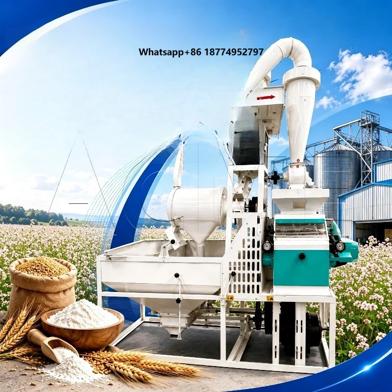 Complete Grain Milling Line for Wheat Maize Processing with Automatic Cleaning Grinding and Sifting