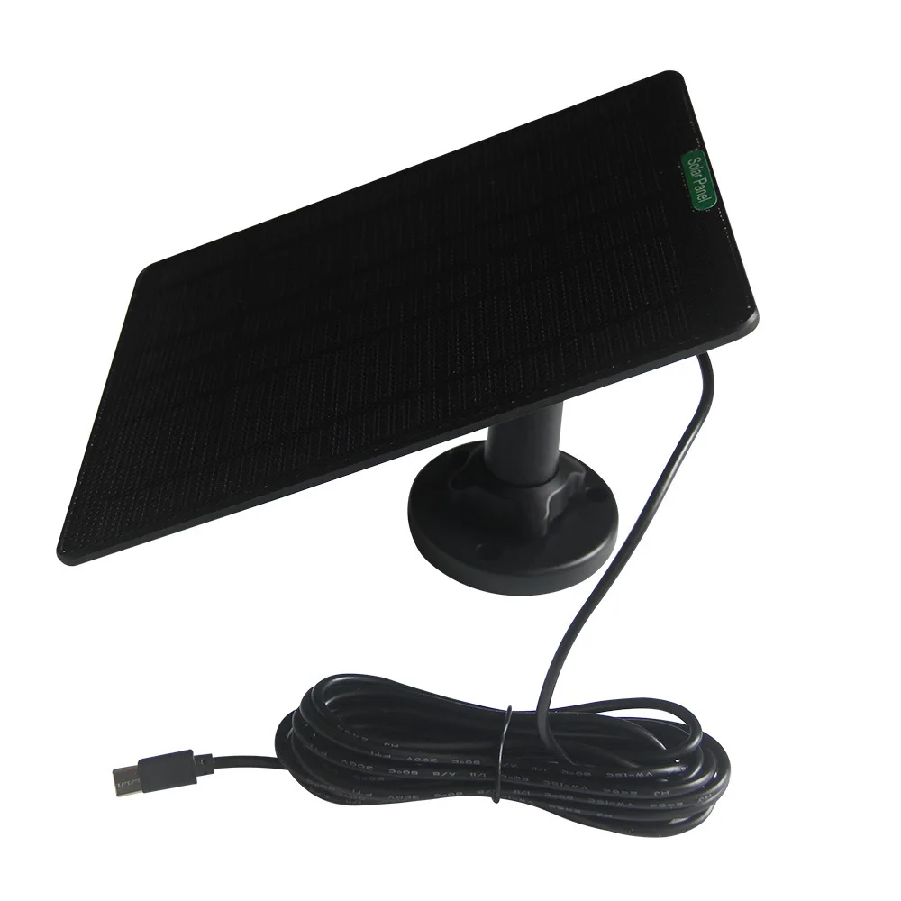 ETFE 5 واط لوحة طاقة شمسية 5 فولت مايكرو USB نوع-C تيار مستمر شاحن بالطاقة الشمسية ل Ring Eufy Blink REOLINK مراقبة جرس الباب نظام الكاميرا الأمنية