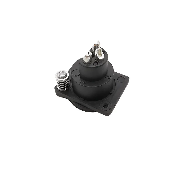 5Pcs/lot Black 3 Pin XLR Connector 3 Pole XLR Female Socket Panel Mount Audio Microphone Speaker Connectors with Dust Cap