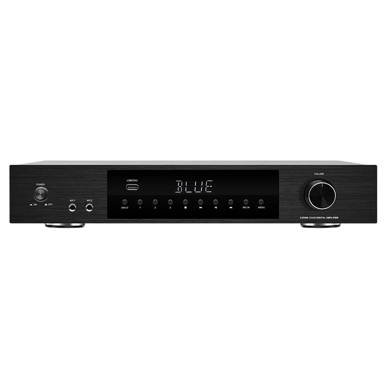 2026 Spring New 600W High Power 3 Zones 6 Channel Audio Amplifier Aluminium Alloy Panel With Remote 12 Channel Output Compatible