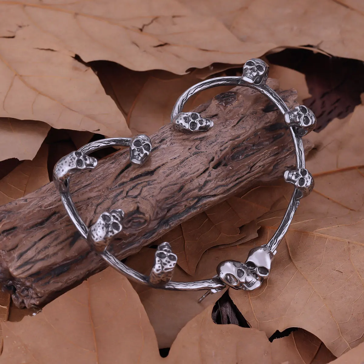 Gothic Edelstahl Schädel Stud Ohr Clip Ohrringe Frauen Mode Punk Hip Hop Manschette Ohrring Schmuck Party Club Geschenk