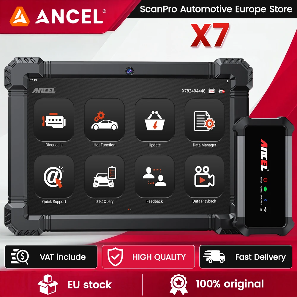 ANCEL X7BT OBD2-Scanner Vollsystem-Test ABS SAS EPB Injektor TPMS Öl-Reset 10+Wartungsspezialfunktionen 4 IN 1