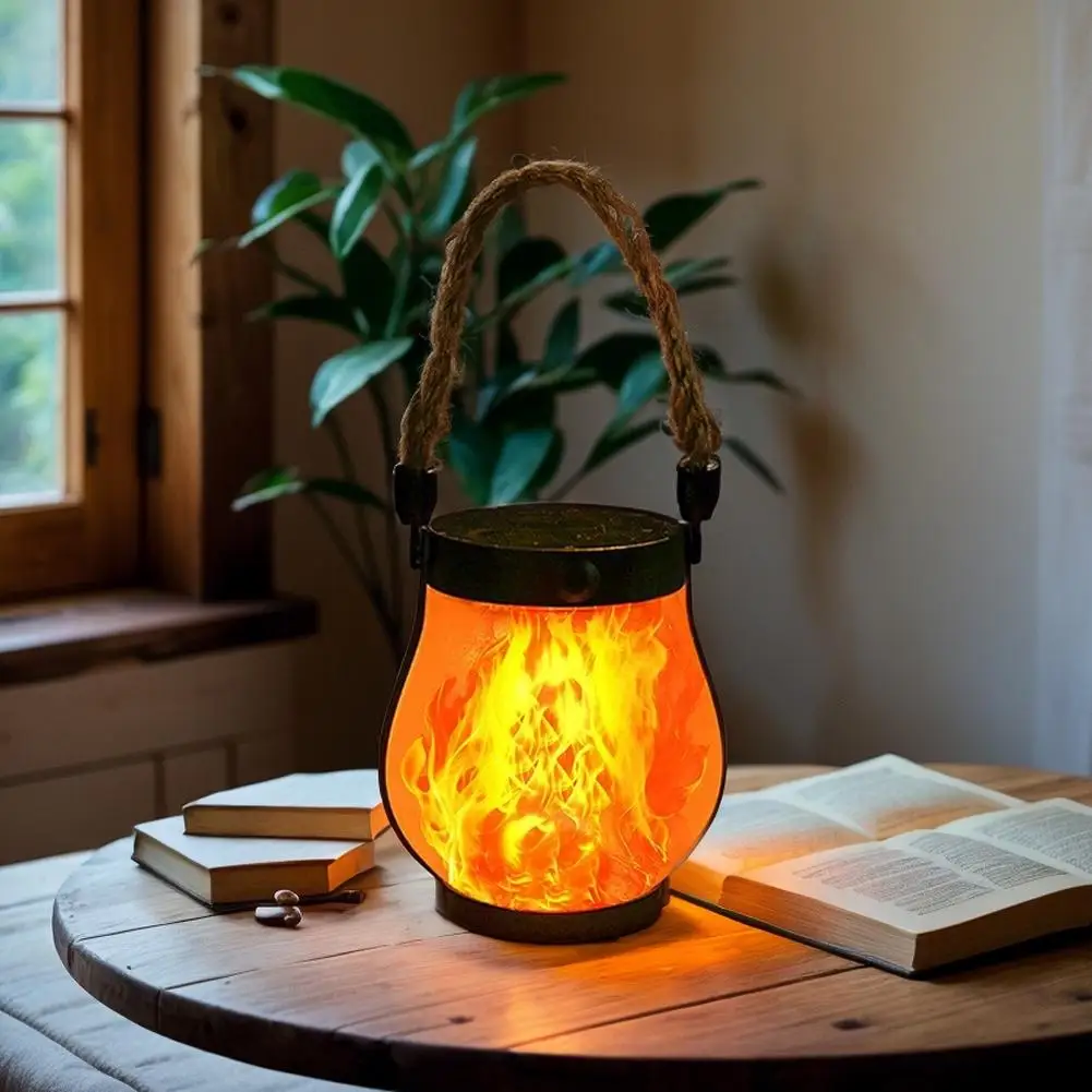 Dancing Flame Solar Lantern Magical Dancing Flames Outdoor Lights Solar Torch Lights Flickering Flames Hanging Waterproof Light