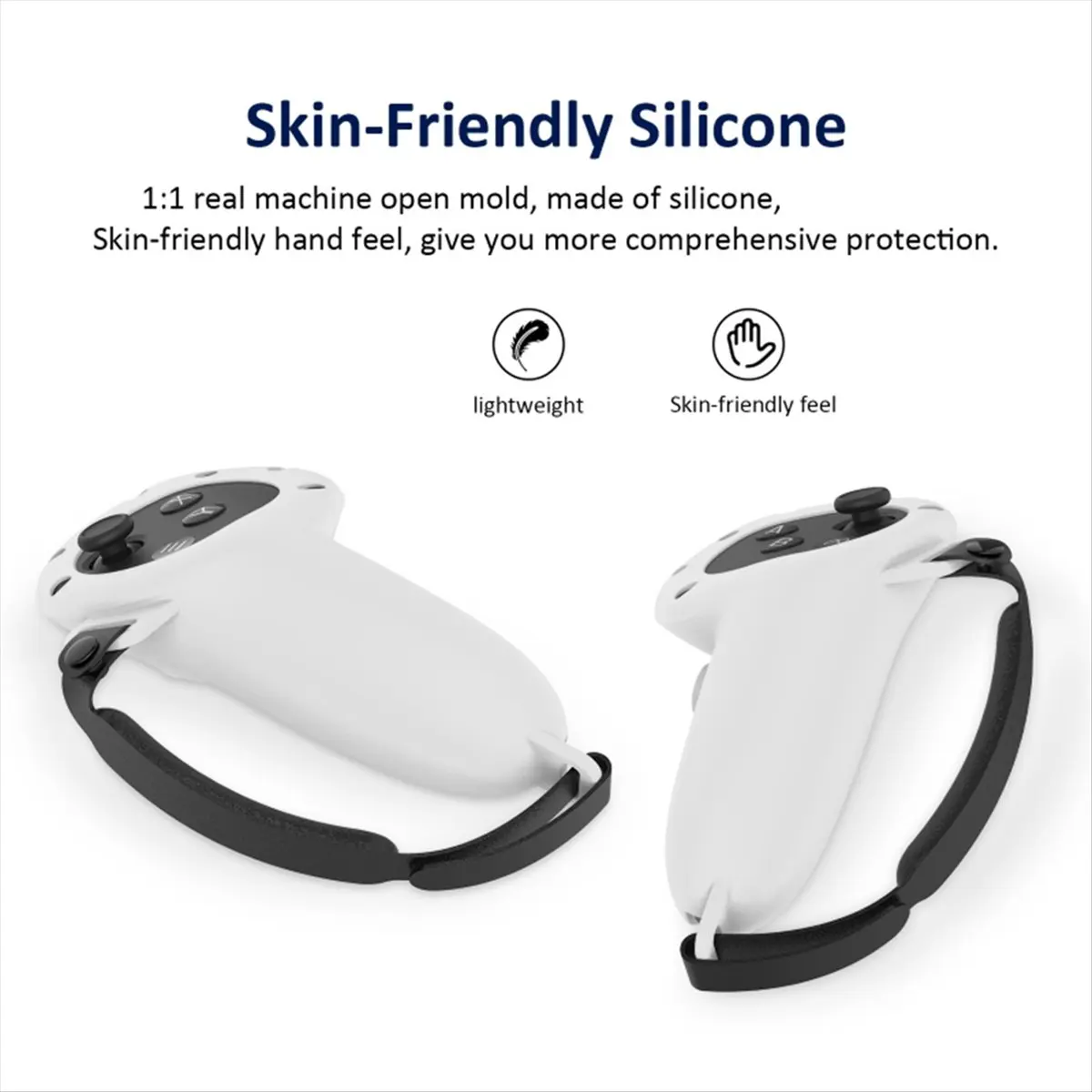 

CCDDBG For Oculus Quest 3 VR Protective Cover for VR Touch Controller Silicone with Strap Handle Grip VR Accessories-Black