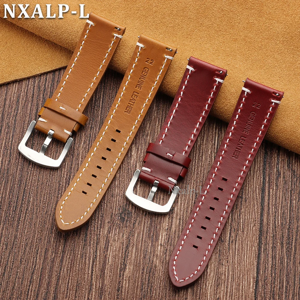 Bracelet de montre en cuir vér - Leather Strap Quick Release avis et prix