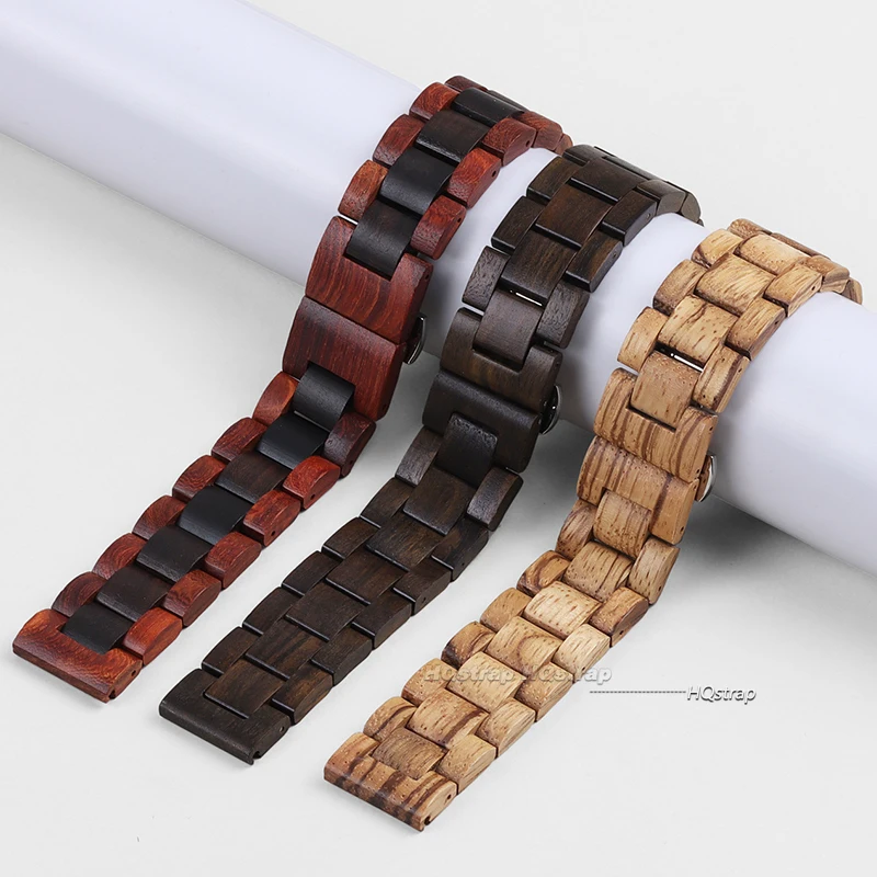 Wood Watchband for Samsung Galaxy Watch6 5 4 3 Wooden Strap for Huawei Watch GT2 GT3 Watch Strap for Amazfit GTS Bracelet