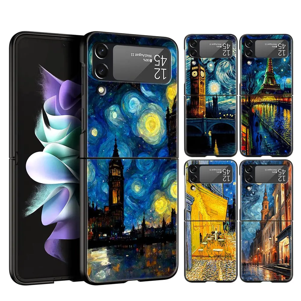 Coque de téléphone portable pliable Starry Night Van Gogh, coque rigide PC, Samsung Z Flip 3, 4, 5