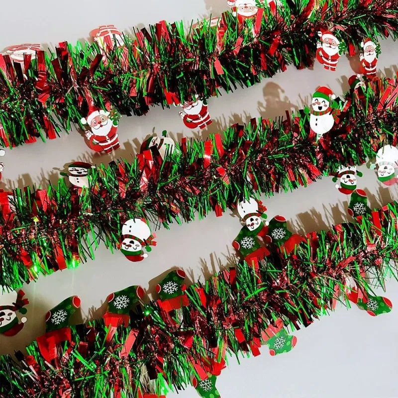 Weihnachtsdekorstreifen Weihnachtsmann Weihnachtsstrümpfe Lebkuchenmann Latte dekorative Top-Streifen