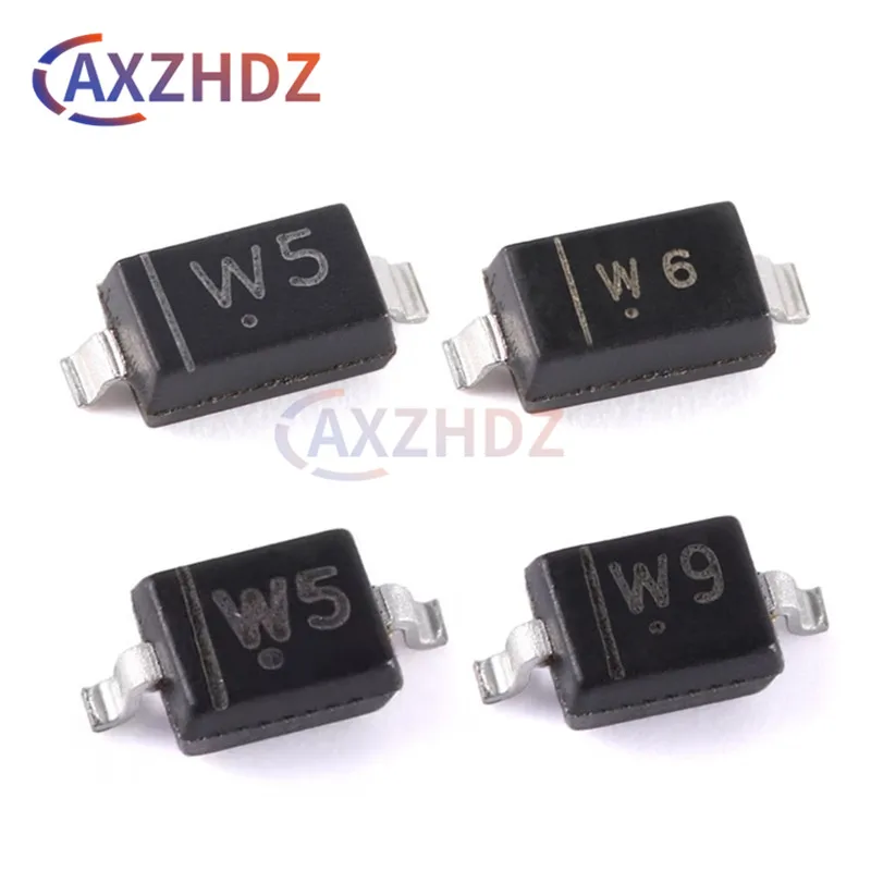 

100PCS 3.9V-5.6V BZT52C3V9 W5 SOD123 SOD323 SMD Zener Diode BZT52C4V3 4.3V W6 BZT52C4V7S 4.7V W7 BZT52C5V1S 5.1V W8 BZT52C5V6 W9