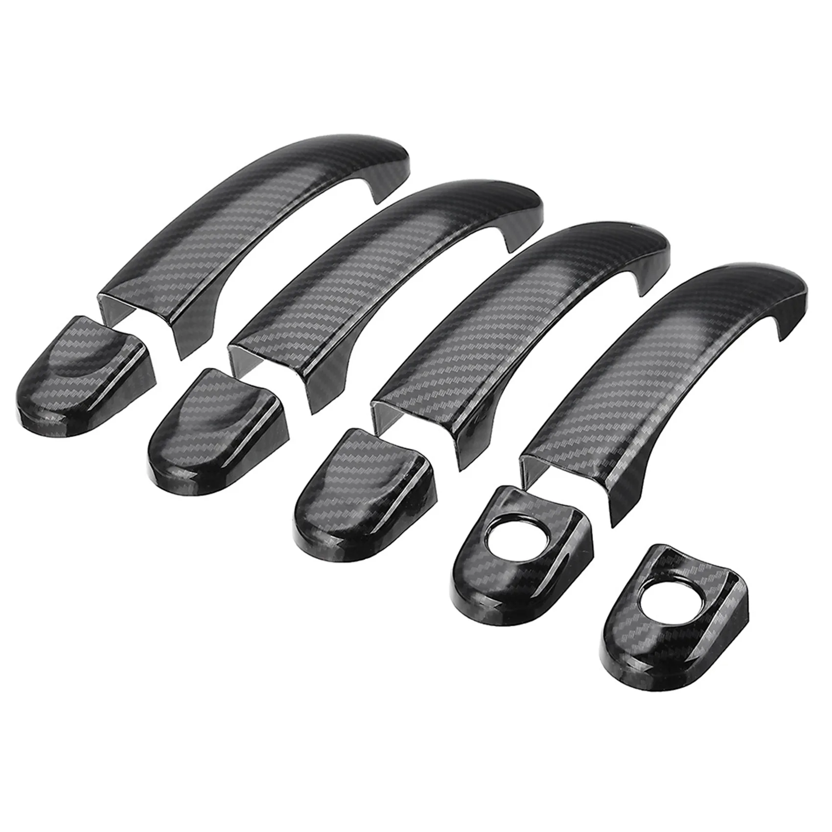 9 pezzi Set ABS cromato copri maniglia per porta Trim per TRANSPORTER T5 T6 CADDY VAN 2003-2015 stile in fibra di carbonio