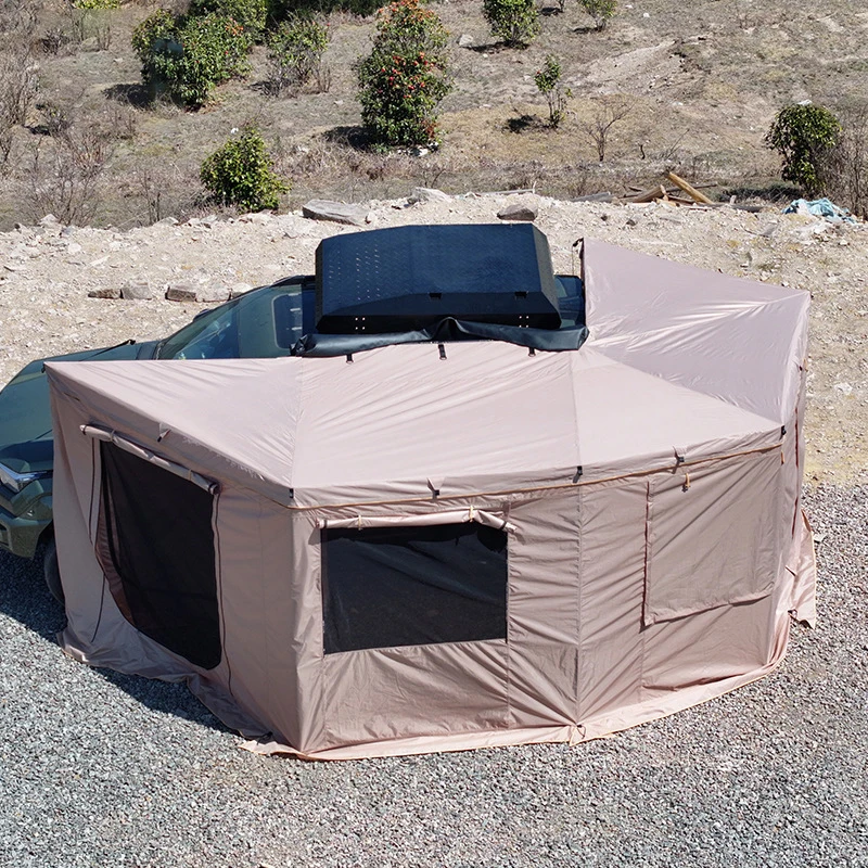 270° Fan-Shaped Car Awning Tent Waterproof 3000mm 4-Season Sun Shade Shelter For SUV Camping