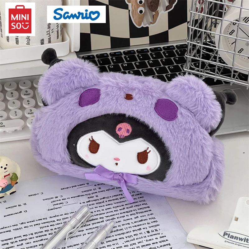 

Miniso Sanrio New Plush Kulomi Pencil Bag Student Large Capacity Stationery Girls Cartoon Cute Jade Dog Pencil Case Pencil Pouch