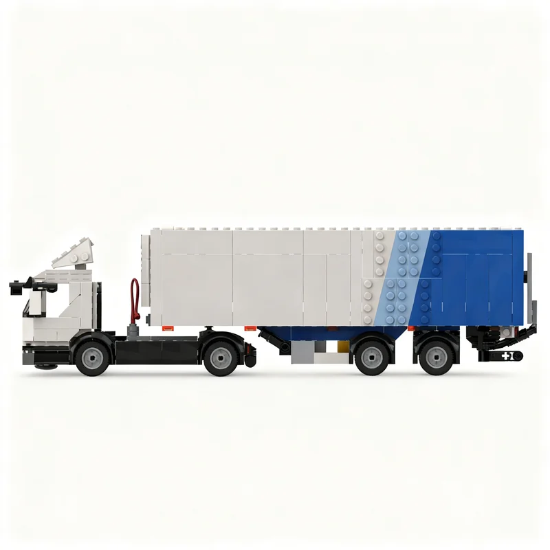 672pcs MOC City Cargo Low Entry Tractor Trailer Model Building Toys Blocks Architecture DIY Christmas Gifts Idea Creative