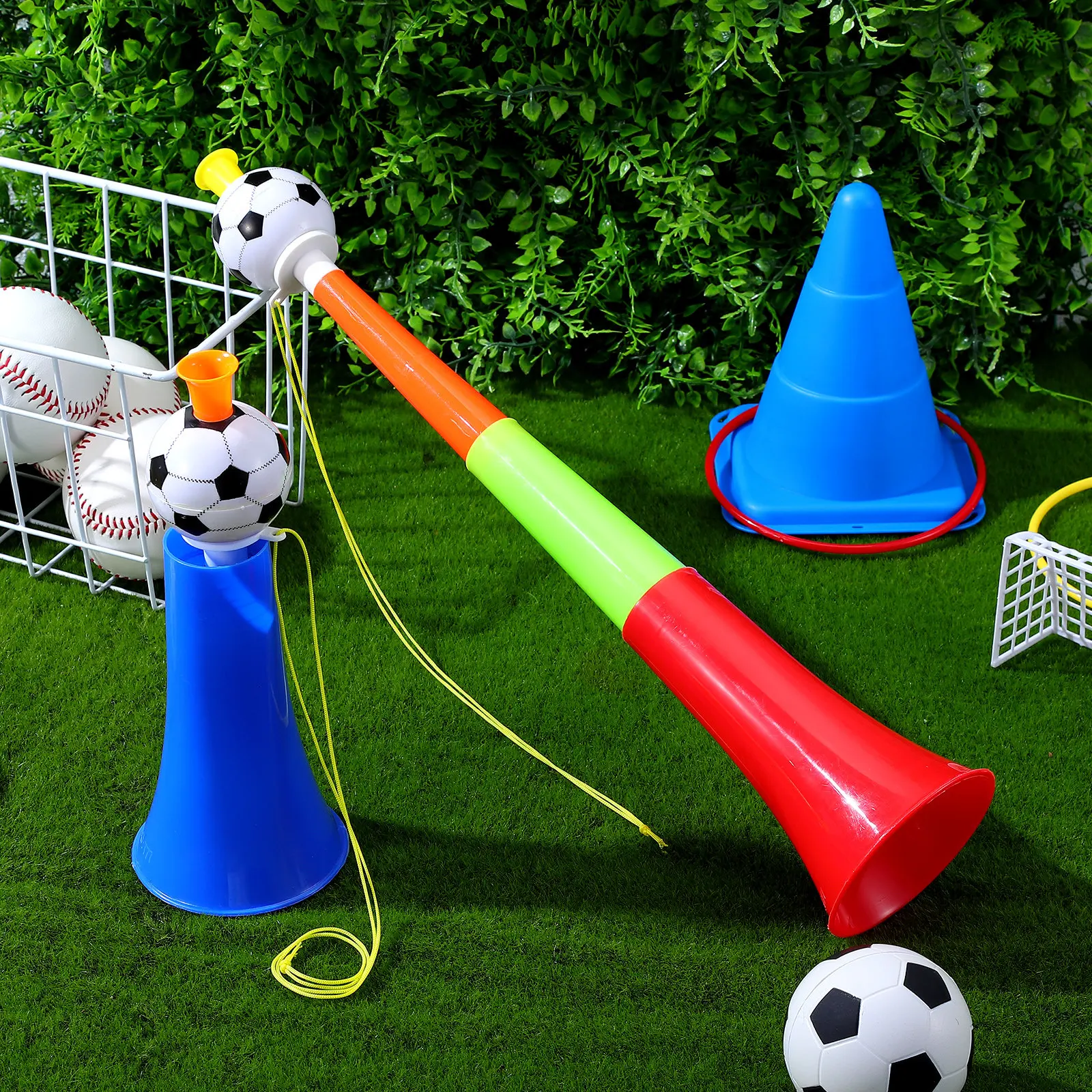 

4Pcs Retractable Football Horn Loud Party Air Horn for Sports Match Cheering Fan Props Festival Carnival Celebration