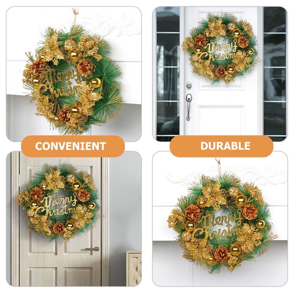 

Christmas Wreath Decor Glitter Hanging Wreath For Front Door Wall Xmas Party Decoration Home Ornament Festival Scene