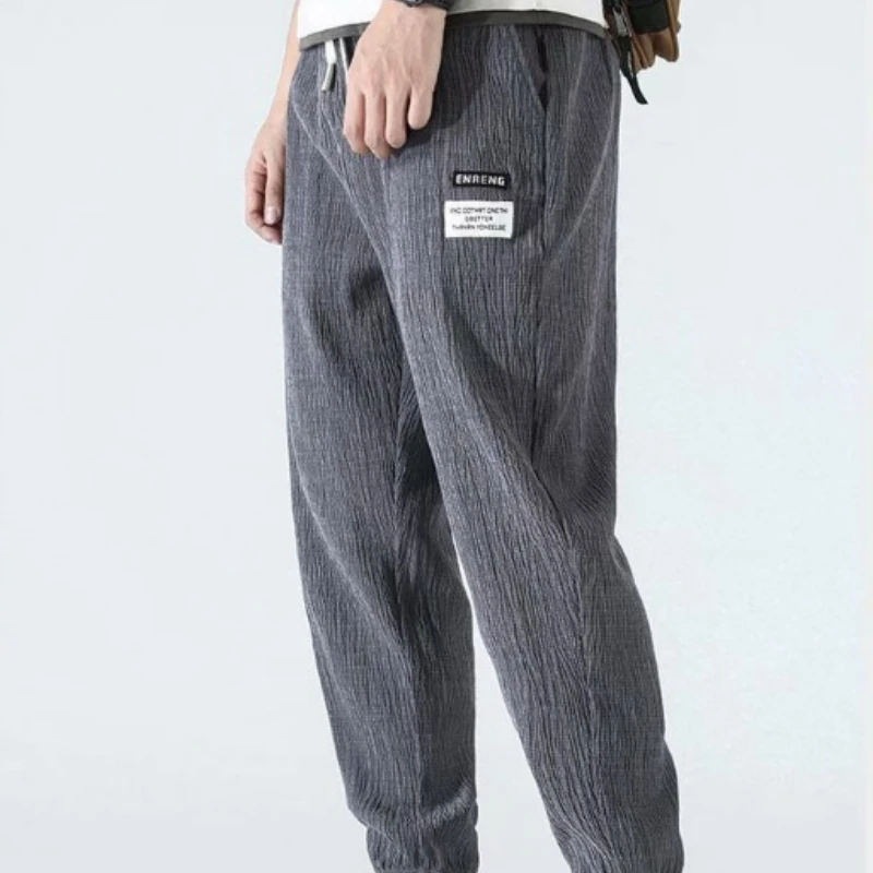 Men Casual Pants Harlem Trouser Baggy Trouser Man Clothing Breathable Leggings  Slim Sportswear Straight Business Loose Thin