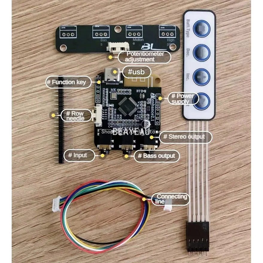 BP1048 Bluetooth 5.0 DSP Tuning EQ40 Electronic Frequency Division Module TWS Audio Stereo Pre-amplifier Tuning Board