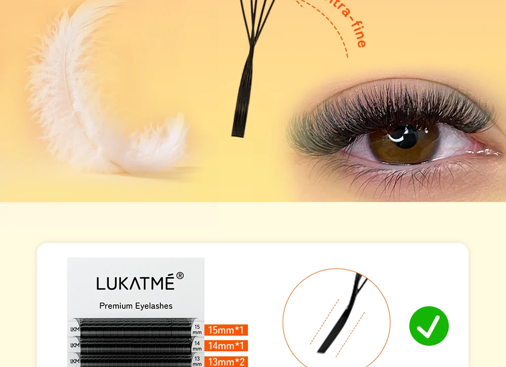 LUKATME V-förmige Wimpern 3D 4D 5D Schmale Vorgefertigte Fächerwimpern 0,07mm Flauschige Faux-Nerz V-Form Wimpernverlängerungen – Detail 6