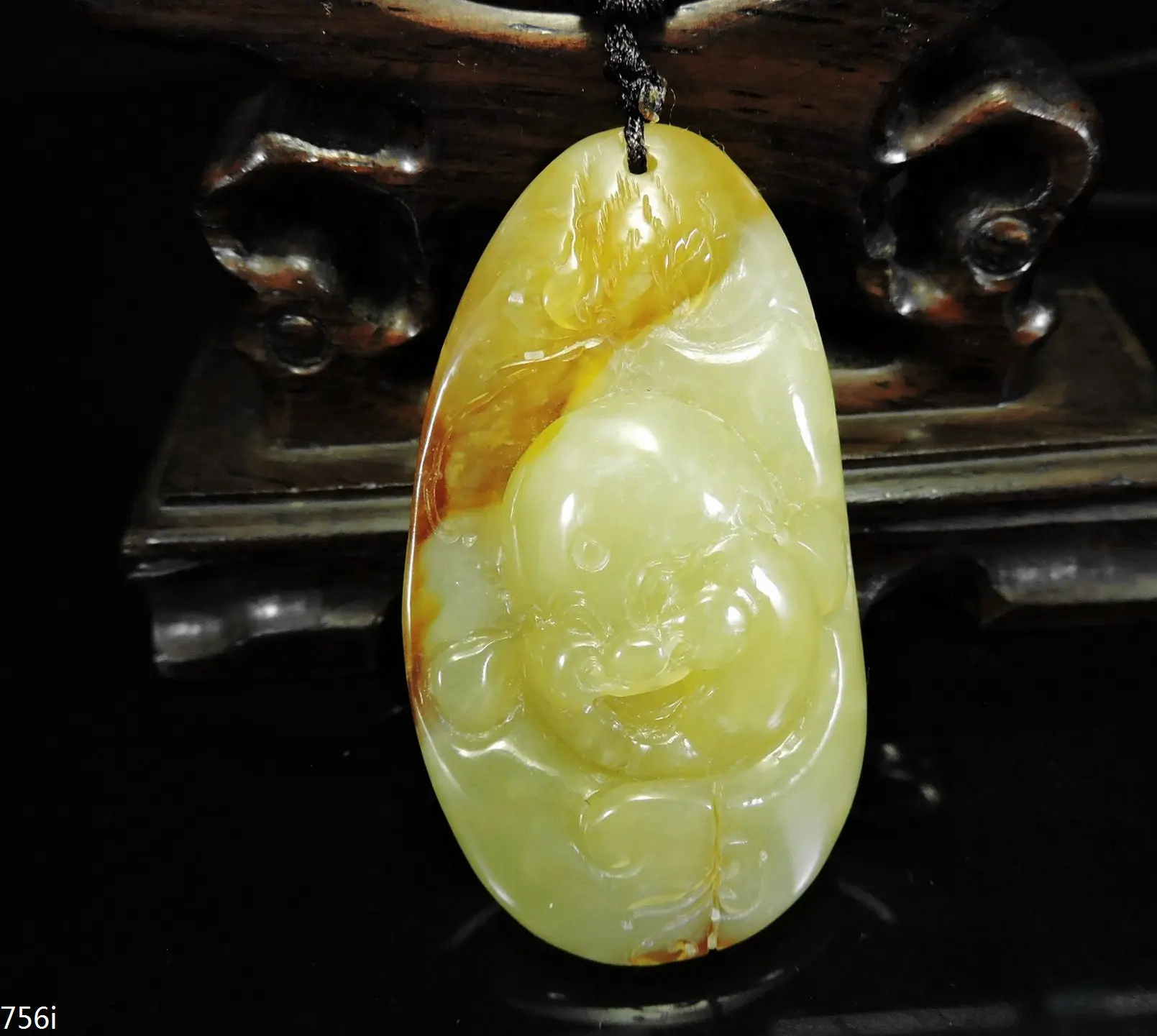 Jade Jewelry Natural Jade Pendant Necklace Hand-Carved Maitreya buddha Jadeite Necklace Pendant Gift No Treatment 756i