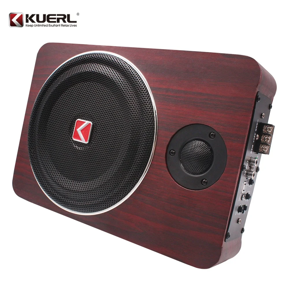 Kuerl 8 Inch 12V Car Subwoofer MDF case Car Audio Subwoofer with Tweeter Car Audio Active Ultra-thin Subwoofer
