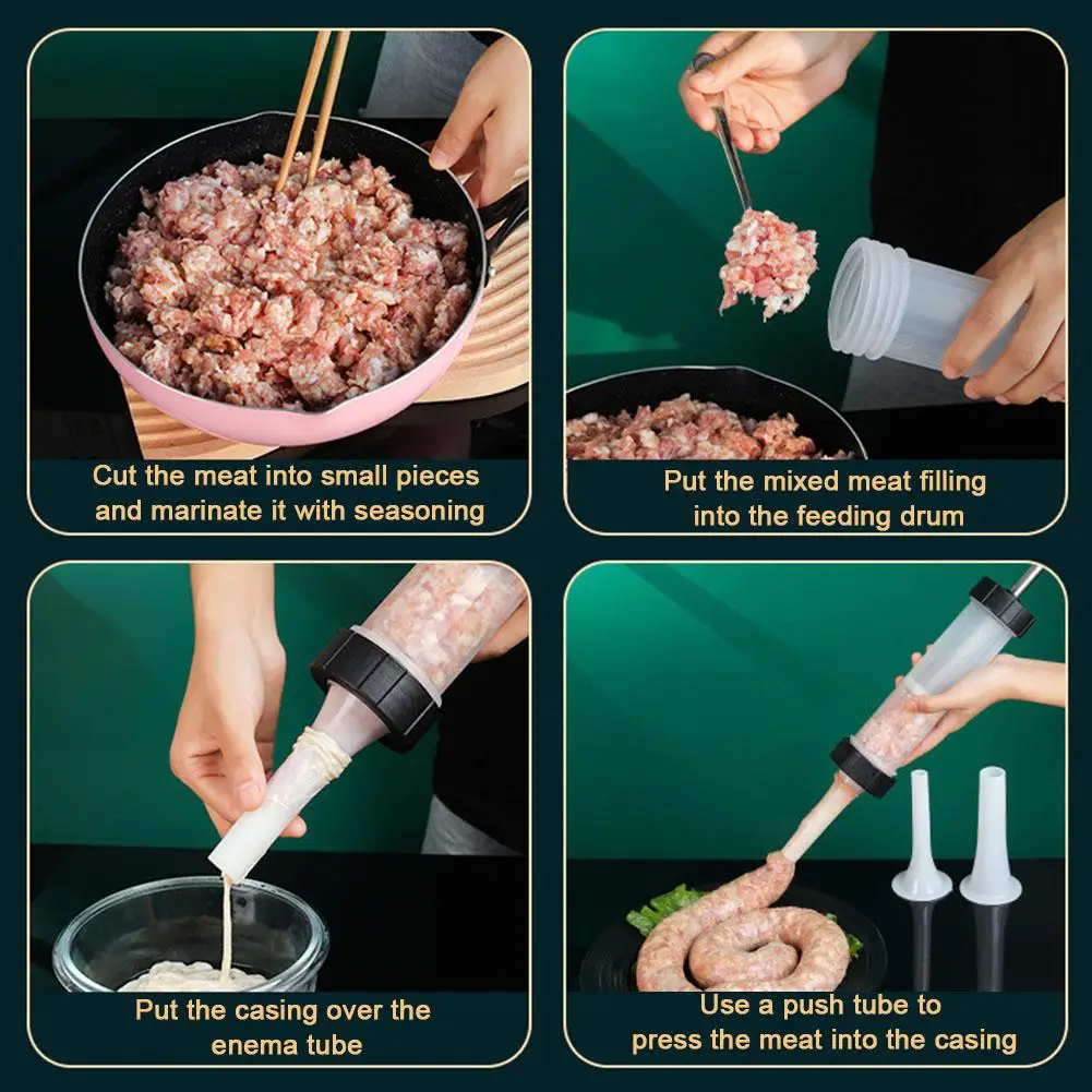 ستوفير حقنة السجق أدوات ستوفير السجق دليل حاقن اللحوم أدوات دليل آلة حشو السجق محلية الصنع السجق #4