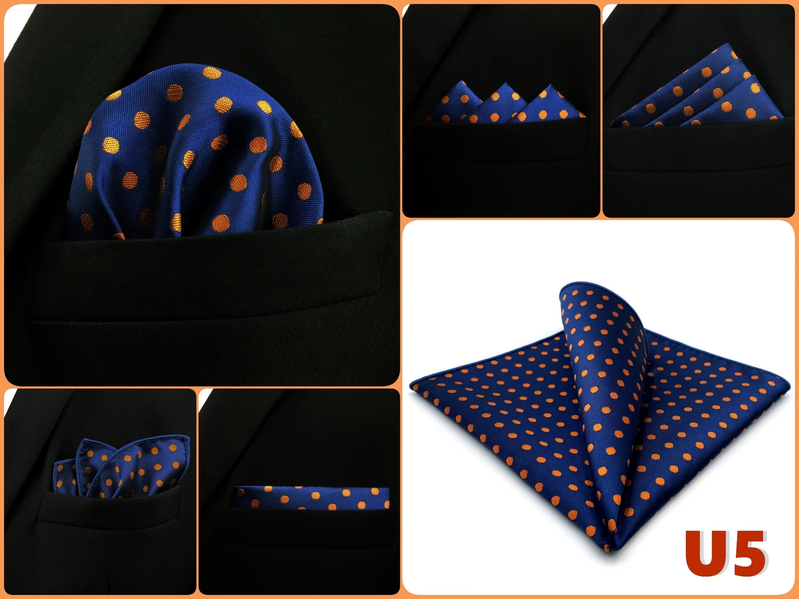 Pocket Square Handkerchief for Men Polka Dot Dots Plaid Check Checkered Suit Pocket Towel Hanky Mens Gift Wedding Business Party